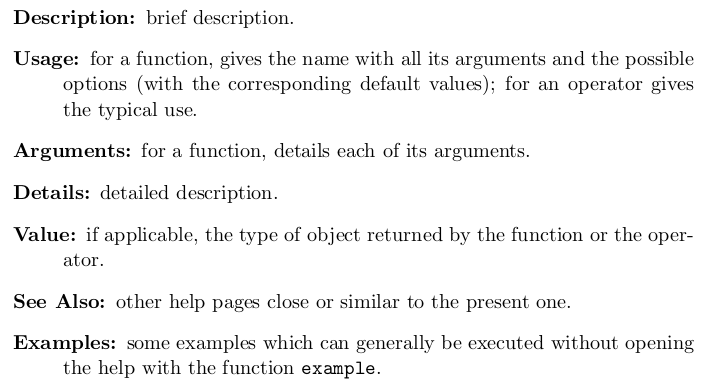 Esquema de um `help` no R.