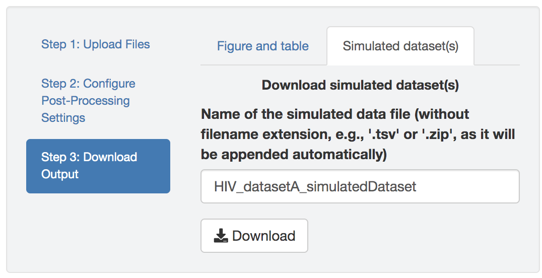 Download the simulated datasets.