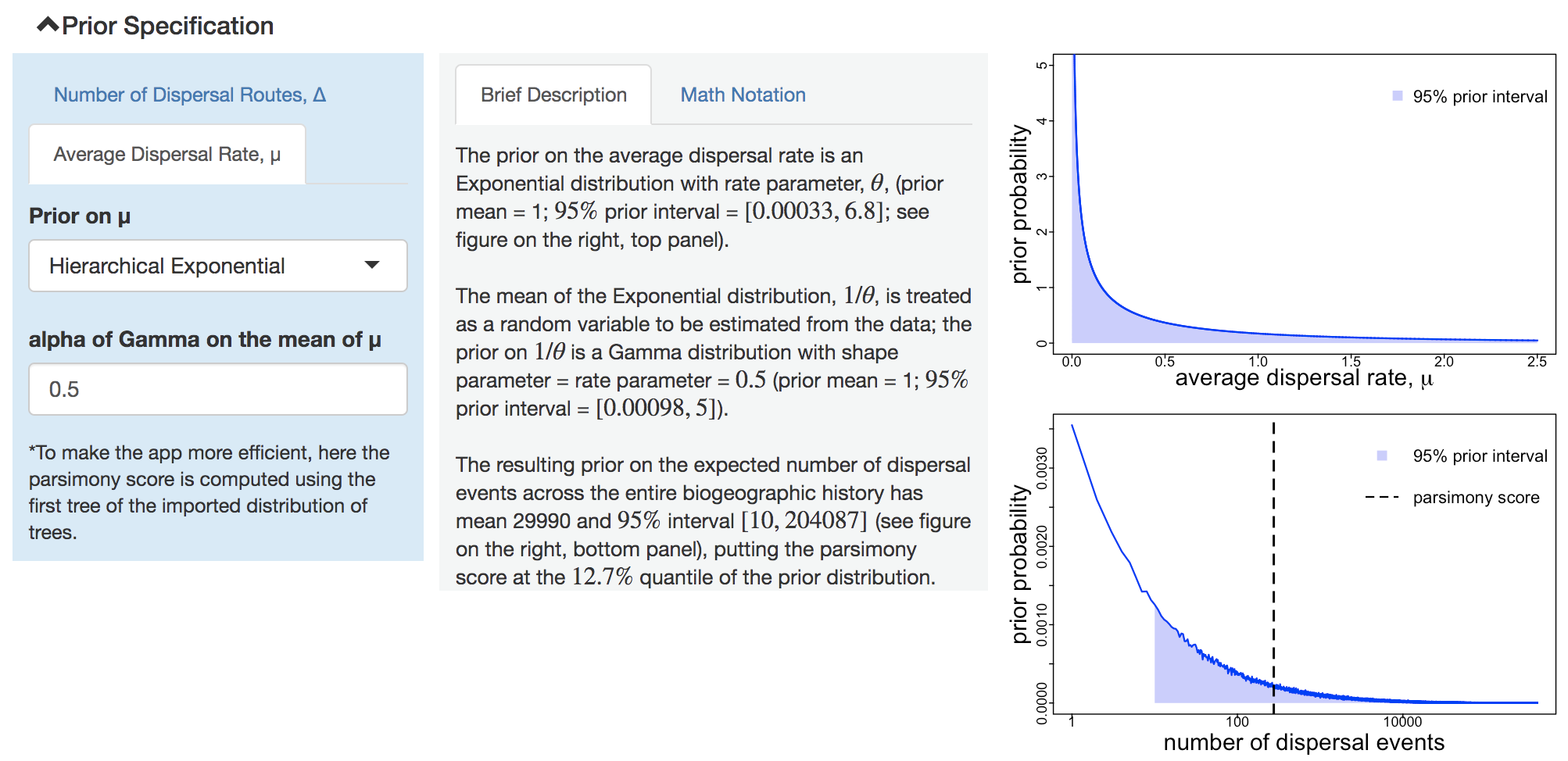 Specify prior on average dispersal rate.