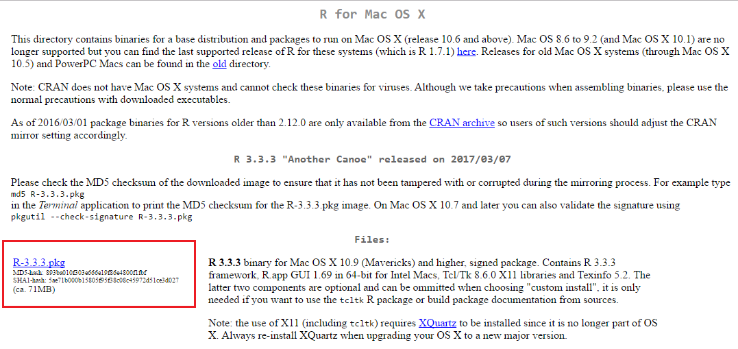 latest r download for mac