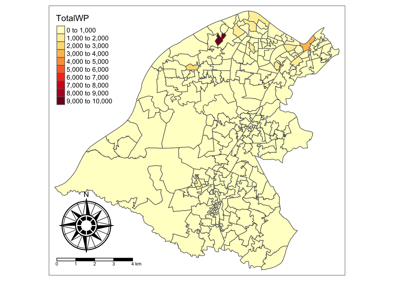 Workplace zone populations in Trafford.