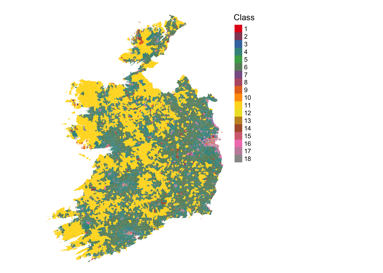 Fig4. A geodemographic classification of small areas in Ireland.