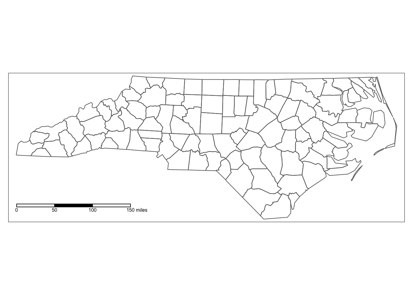 North Carolina SIDS Data, County Map