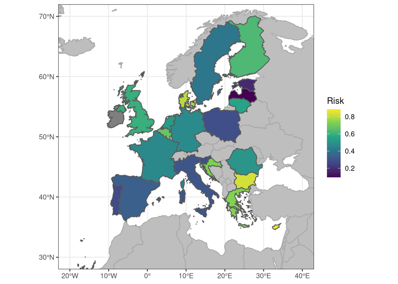 Fleetwise climate risk for the 23 EU coastal nations