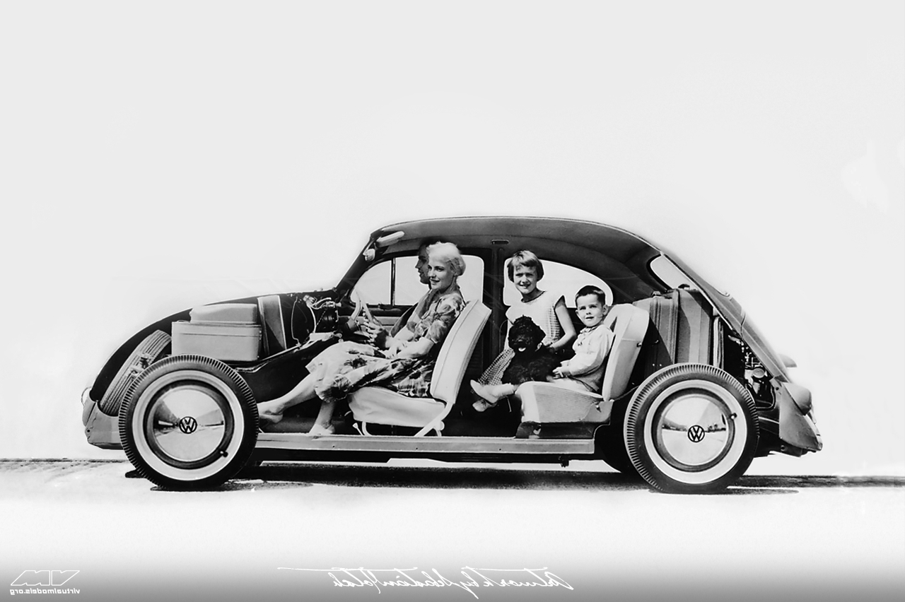 VW Beetle with family