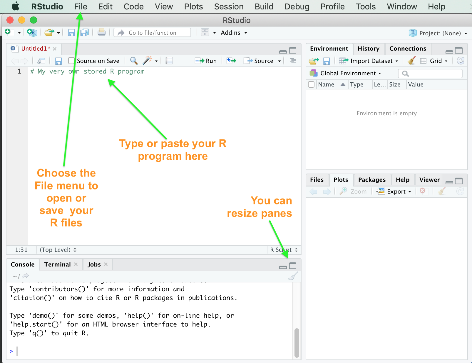 Saving your R code in RStudio