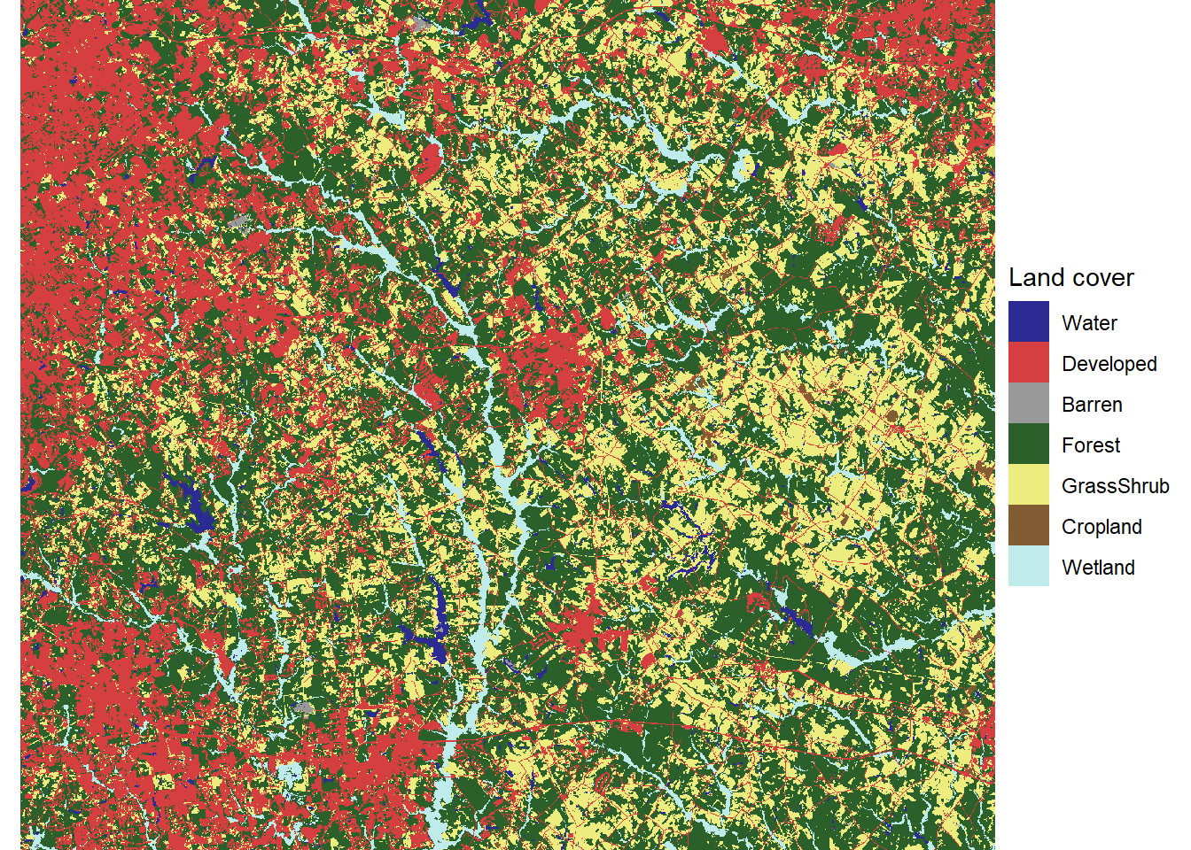 Walton County land cover data in <a href=