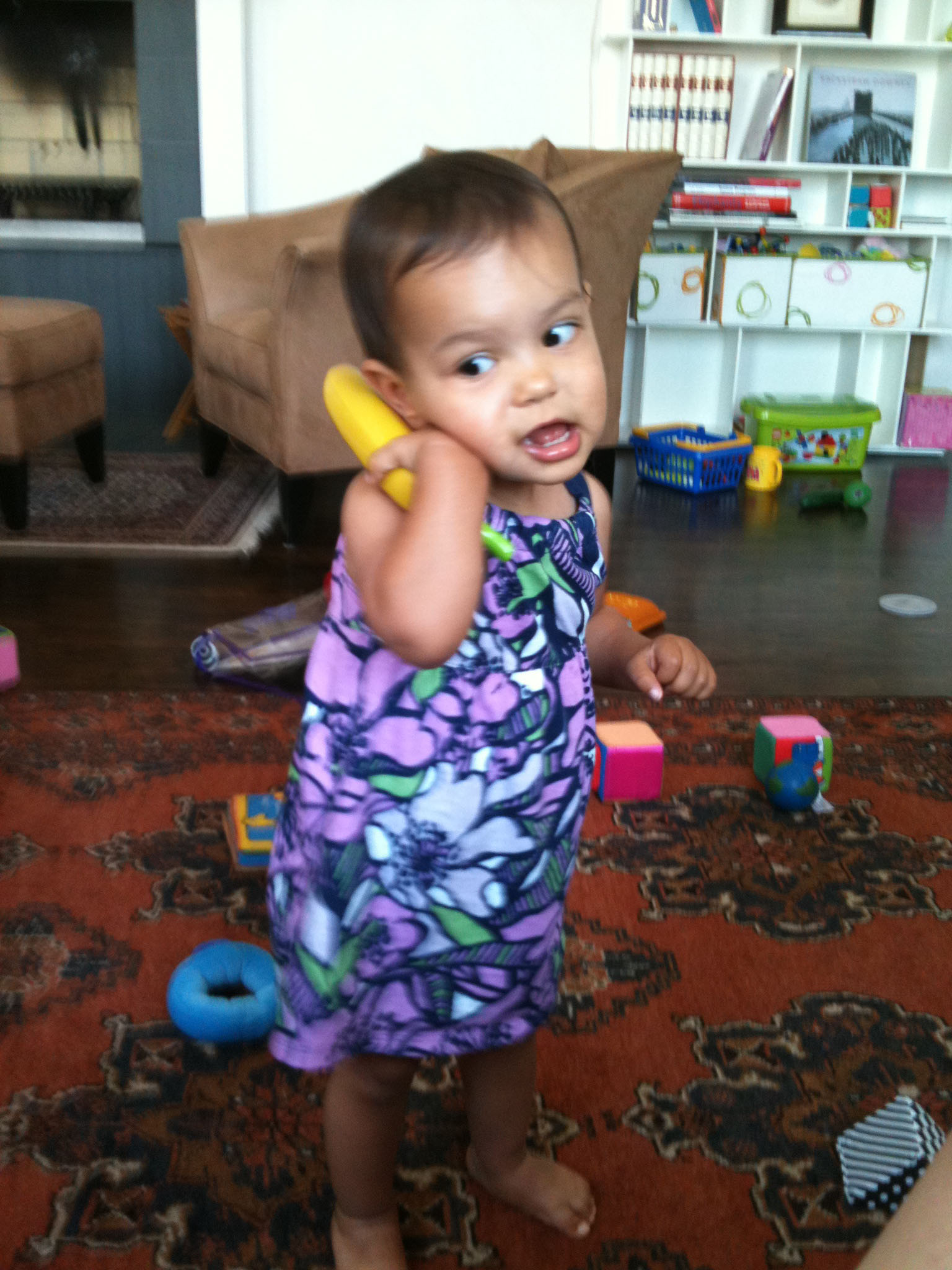 A toddler playing with a toy telephone.^[[Image](https://www.flickr.com/photos/salim/4787057545) by [Salim Virji](https://www.flickr.com/photos/salim/) is licensed under [CC BY-SA 2.0](https://creativecommons.org/licenses/by-sa/2.0/)]