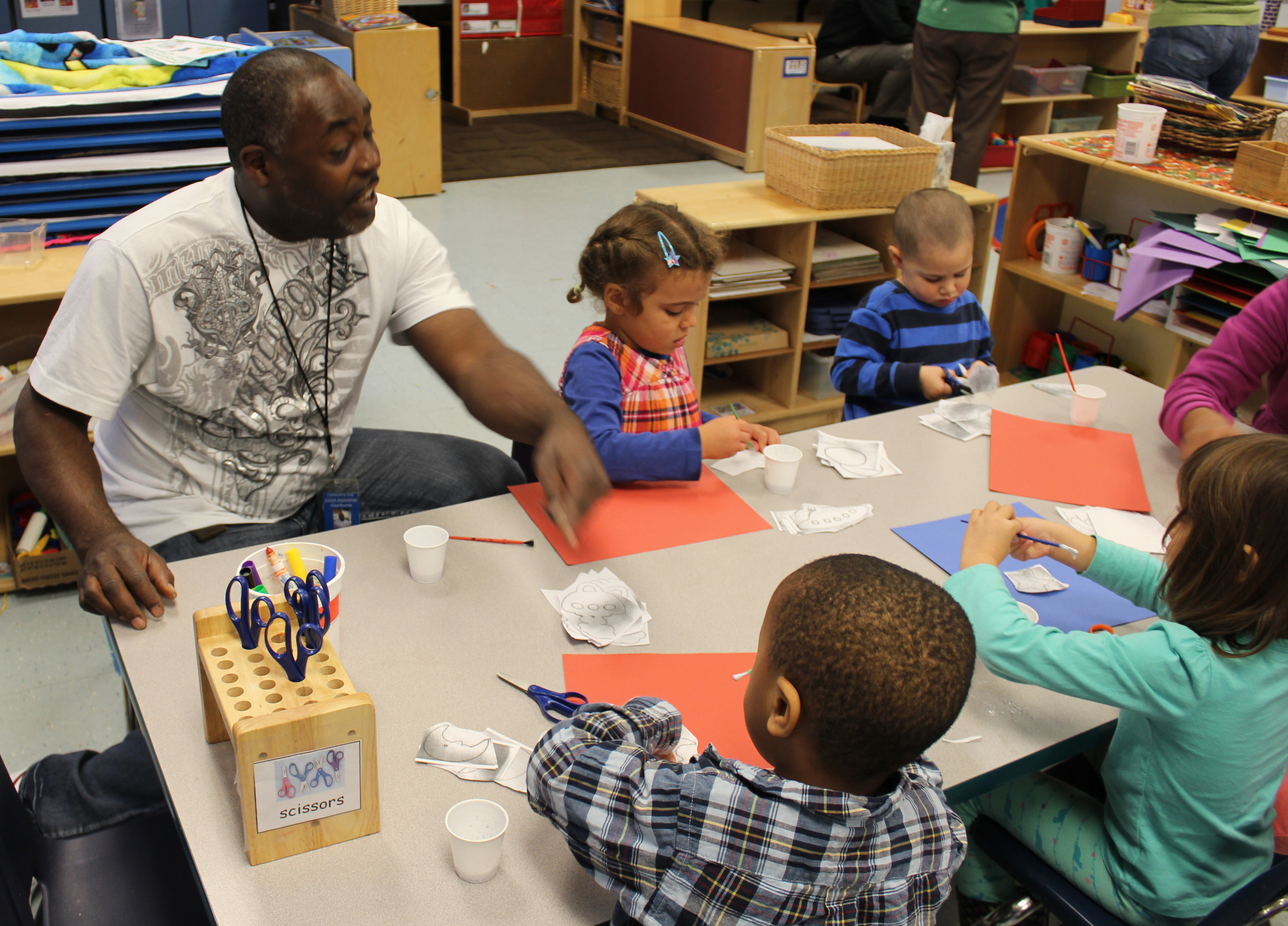 Children making crafts at preschool.^[[Image](https://www.flickr.com/photos/seattlecitycouncil/10877289634) by [Seattle City Council](https://www.flickr.com/photos/seattlecitycouncil/) is in the public domain]