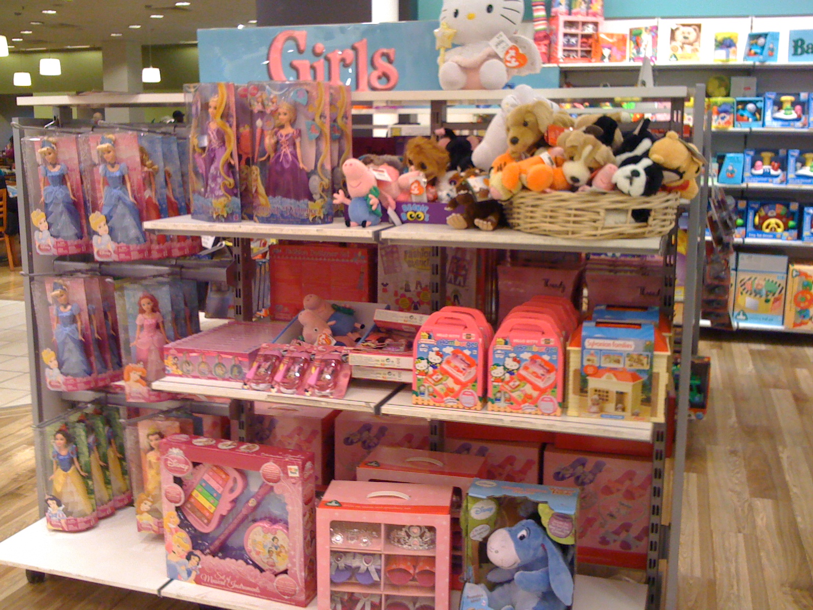 Store shelves filled with pink and purple colors and girls’ toys.^[[Image](https://www.flickr.com/photos/janetmck/6826070922) by [Janet McKnight](https://www.flickr.com/photos/janetmck/) is licensed under [CC BY 2.0](https://creativecommons.org/licenses/by/2.0/)]