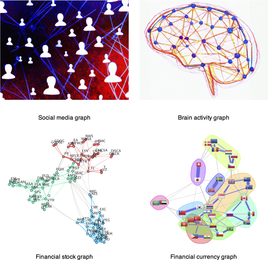 Examples of graphs in different applications.