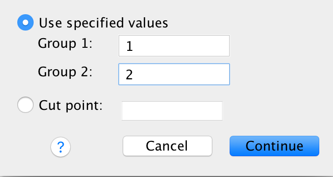 Teling SPSS which groups to compare