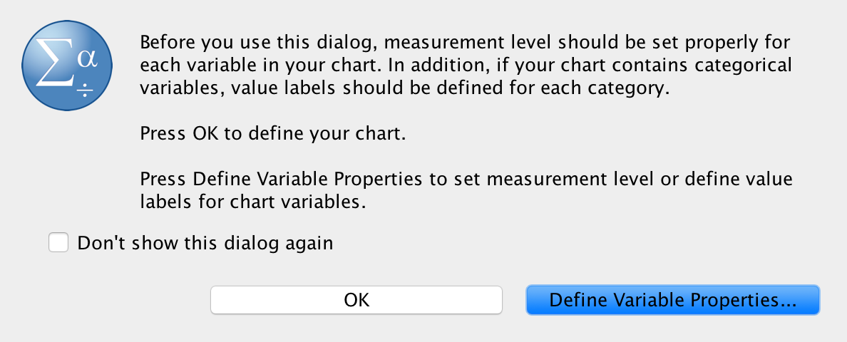 The warning after selecting Graphs