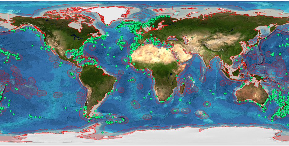 Figure 2.7: Current global distribution of reef framework-forming cold-water corals.