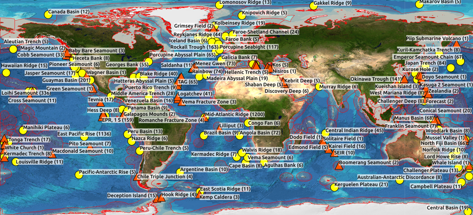 Figure 3.8: Global Concentration of Research Effort in the Deep-Sea