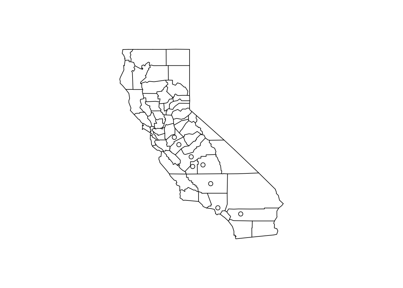 Map of California counties