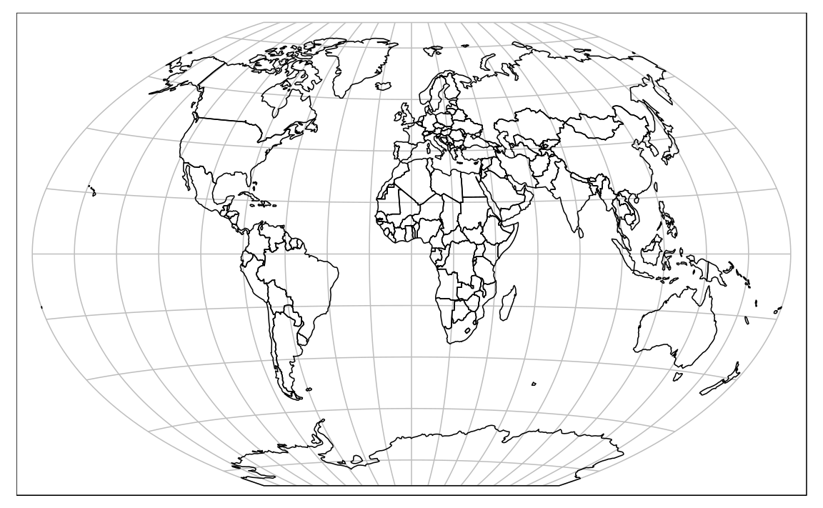 Winkel tripel projection of the world.