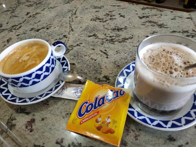 The most welcome refreshment of the entire trip: Iberian favourite ColaCao and Cafe con Leche at the only resting place for miles.