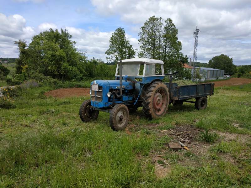 Old tractor just outside Lalin, the final destination. Traditional agriculture continues apace.