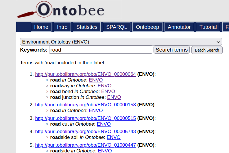 Lookup of a machine readable term [on Ontobee](https://ontobee.org/search?ontology=ENVO\&keywords=station\&submit=Search+terms).