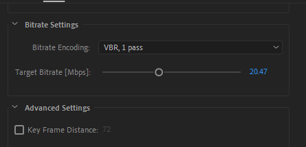 Bitrate Settings