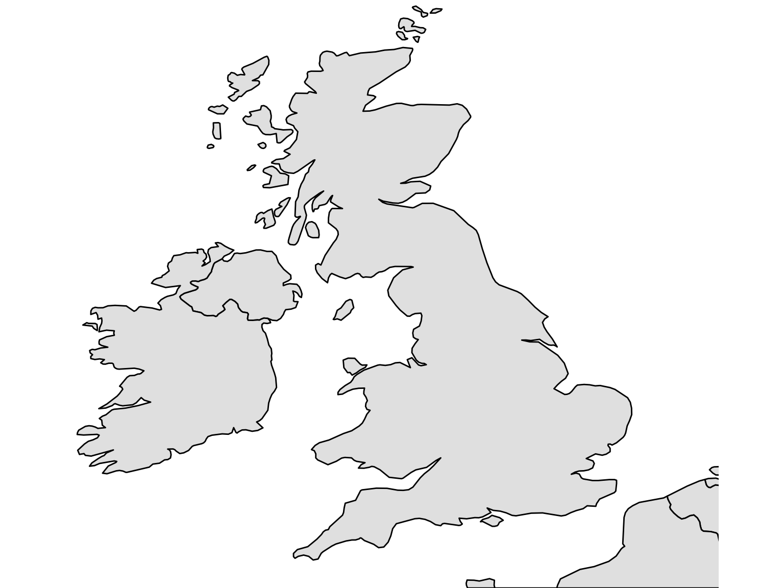 Blank Map of UK and Ireland