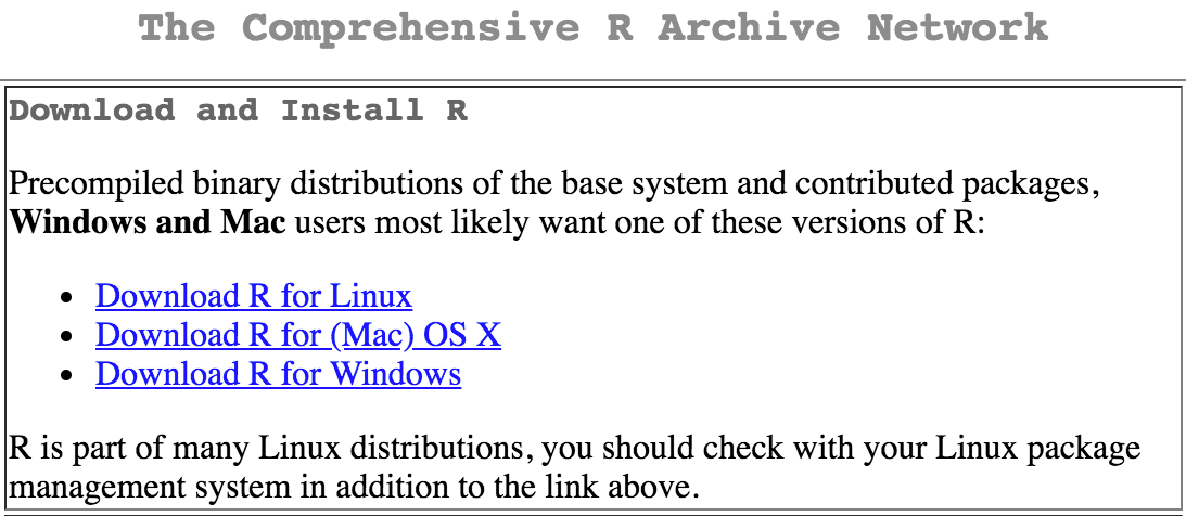 r statistics download mac