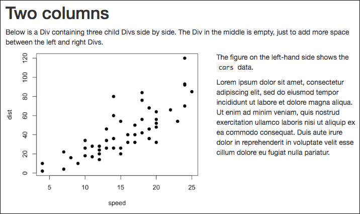 rmarkdown two columns