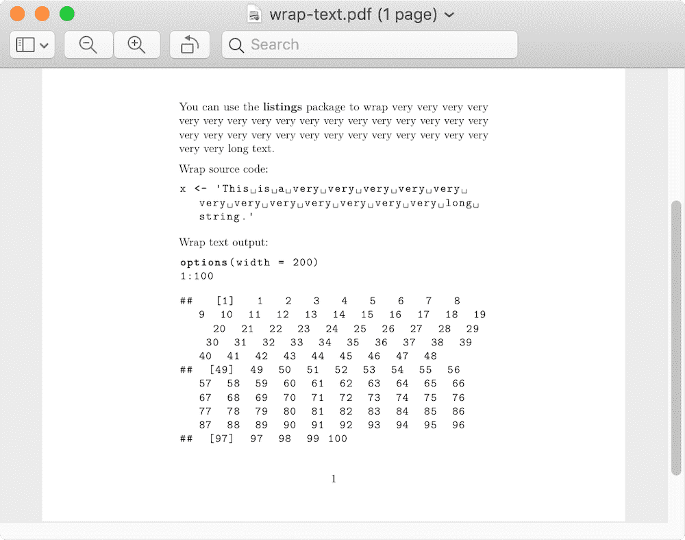 5 3 Control The Width Of Text Output R Markdown Cookbook